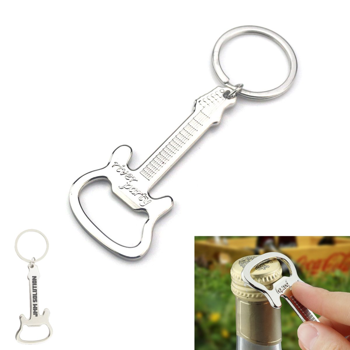 Guitar Shaped Bottle Opener Keychain Promo Items Giveaways With