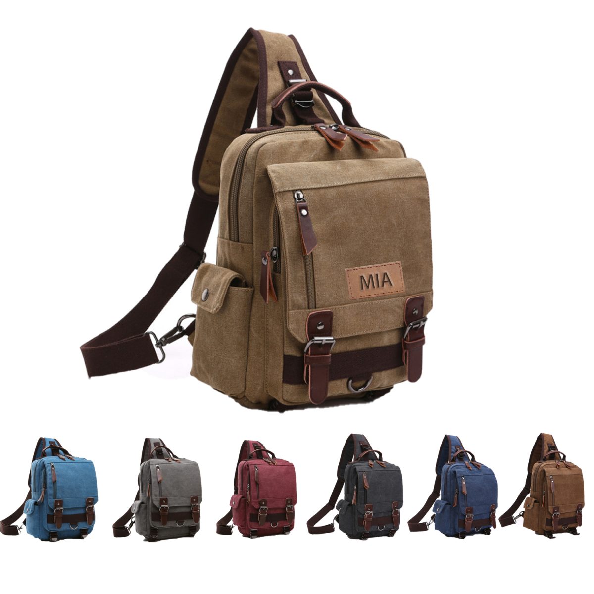 Canvas Shoulder Backpack Promo Items, giveaways with iPromotionPro