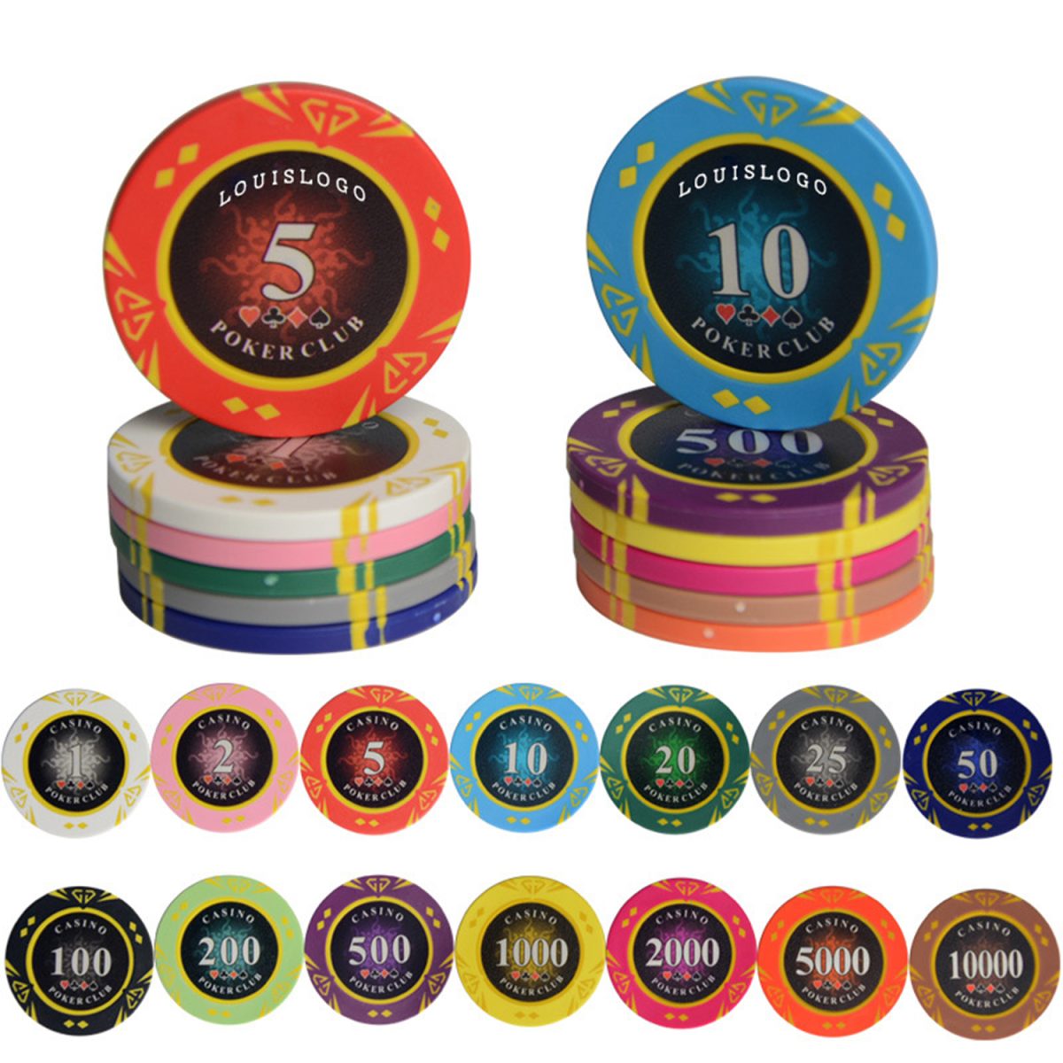 Diamond Style Professional Clay Poker Chips Promo Items, giveaways